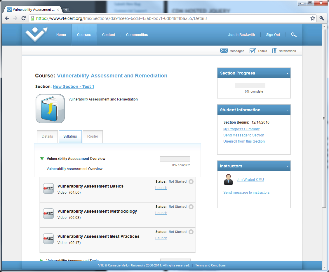 LMS Section Details
