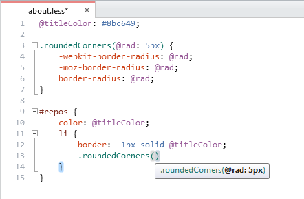 Write LESS with validation, formatting, and IntelliSense