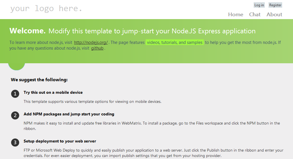 The node starter template